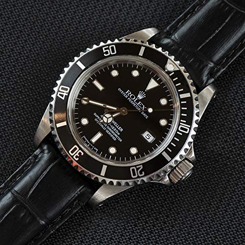 BARTON WATCH BANDS 21mm Black - Alligator Grain - Quick Release Leather Watch Bands - Image 5