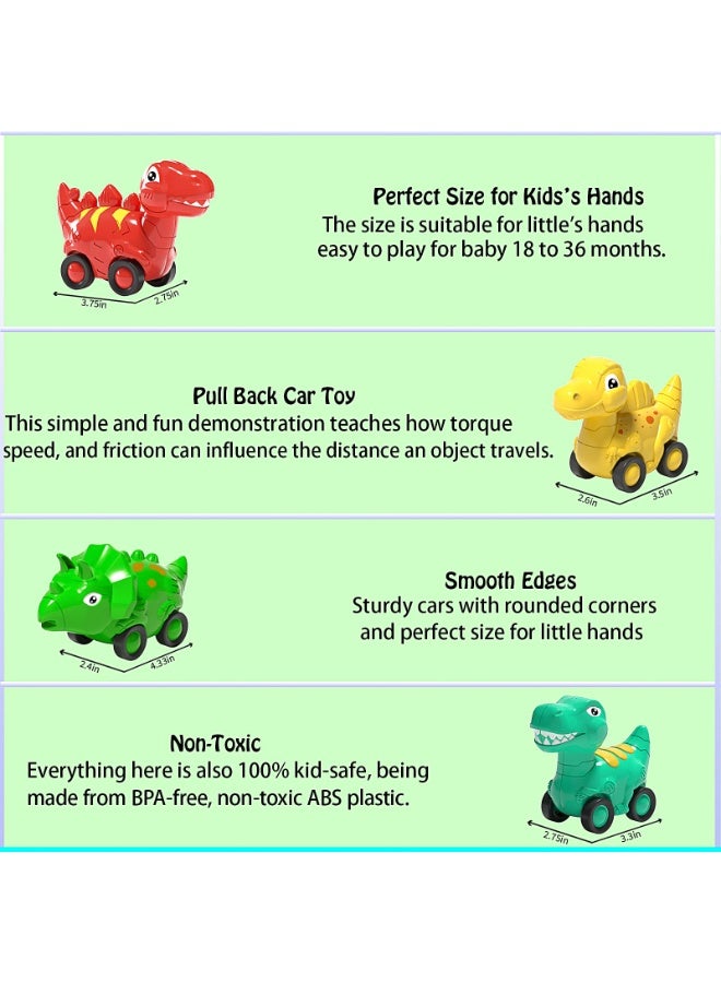 هالامودو الأطفال الصوت والخفيفة لعبة الديناصور مزدوجة الطبقة شاحنة النقل مع 4 ميني سحب مرة أخرى سيارات الديناصور , لعب سيارة الطفل الصغير , الاحتكاك مدعومة المركبات , كبيرة تخزين ناقل المركبة , هدية عيد ميلاد للفتيان والبنات , 14 * 4.15 * 5.55 بوصة - Image 5