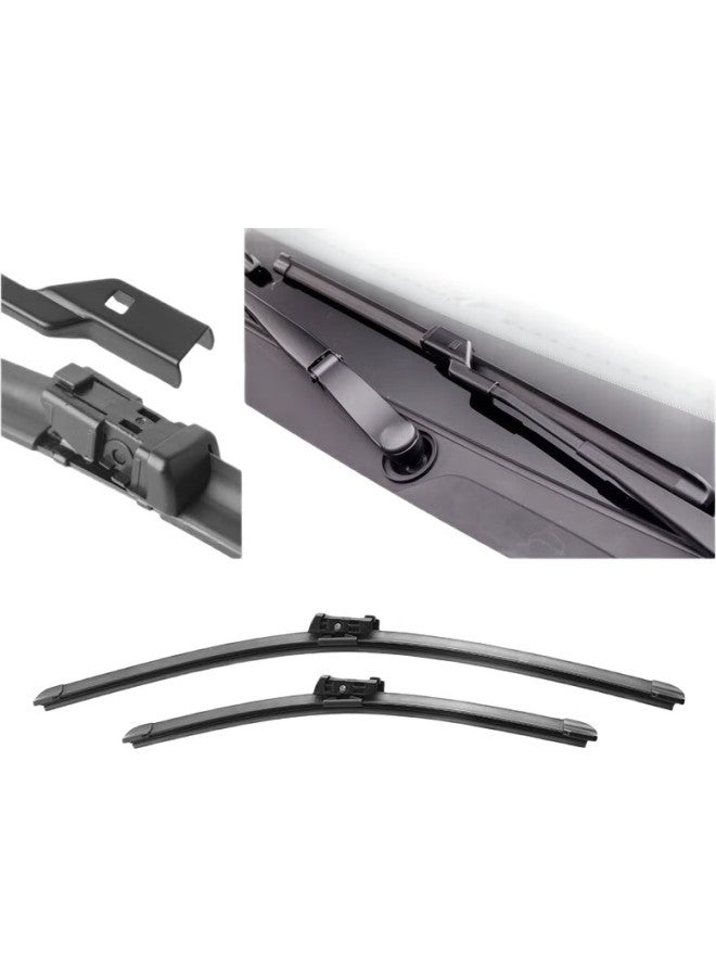 Speed Windshield Wipers Compatible With 2007-2017 Volkswagen Tiguan, Original Equipment, Boneless Wiper Blades, Silent, For Old And New Tiguan 2008 2009 2010 2011 2012 2013 2014 2015 2016 2017, Square 24+21 - Image 1