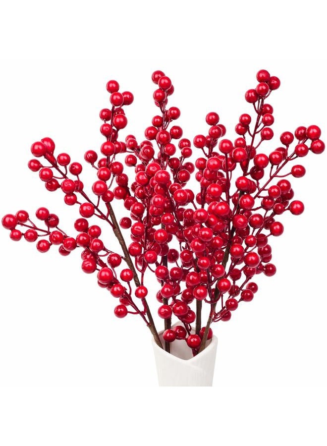 Lvydec 4 Pack Artificial Red Berry Stems - 17 Inch Christmas Holly Berry Branches for Holiday Home Decor and Crafts - Image 4