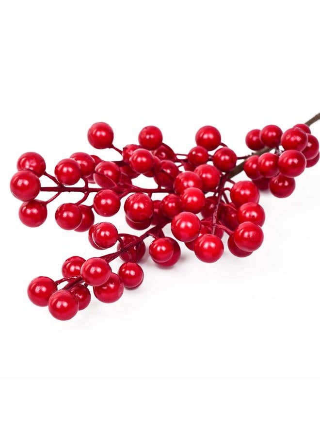 Lvydec 4 Pack Artificial Red Berry Stems - 17 Inch Christmas Holly Berry Branches for Holiday Home Decor and Crafts - Image 3