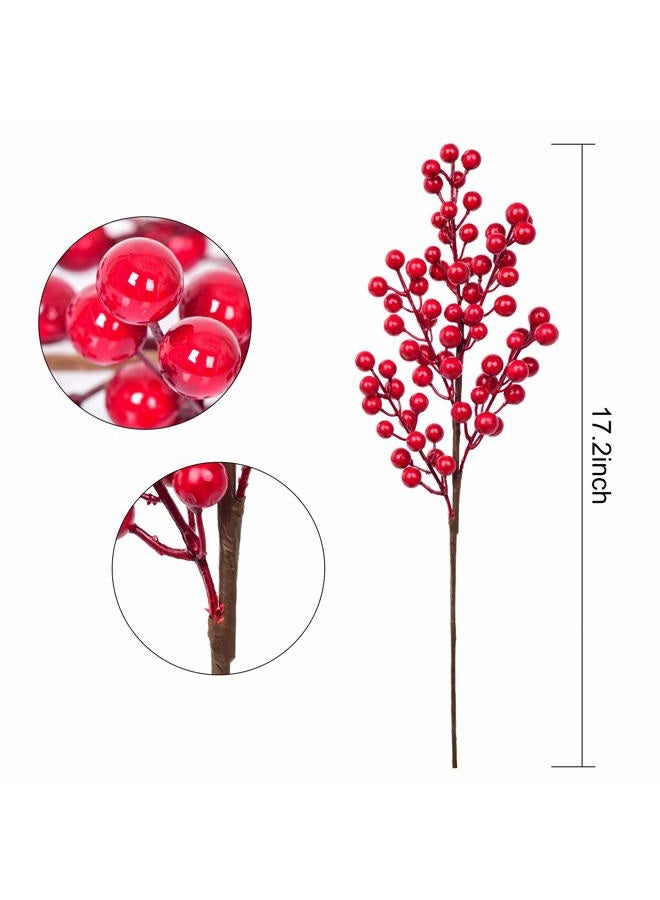 Lvydec 4 Pack Artificial Red Berry Stems - 17 Inch Christmas Holly Berry Branches for Holiday Home Decor and Crafts - Image 2