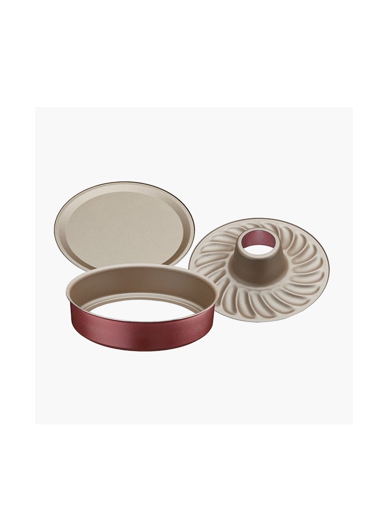TRAMONTINA Since 1911,Made in Brazil- Brasil 26cm Red Aluminum Cake Pan with Removable Bottom and Starflon Max PFOA Free Nonstick Coating  - Image 1