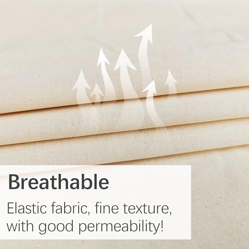 ARKBAODAN 2.5 Yards 100% Cotton Muslin Fabric Natural Unbleached Linen Fabric by The Yard 63 inch x 2.5 Yards Unbleached Muslin Linen Fabric Material for Sewing Material Apparel Cloth - Image 4