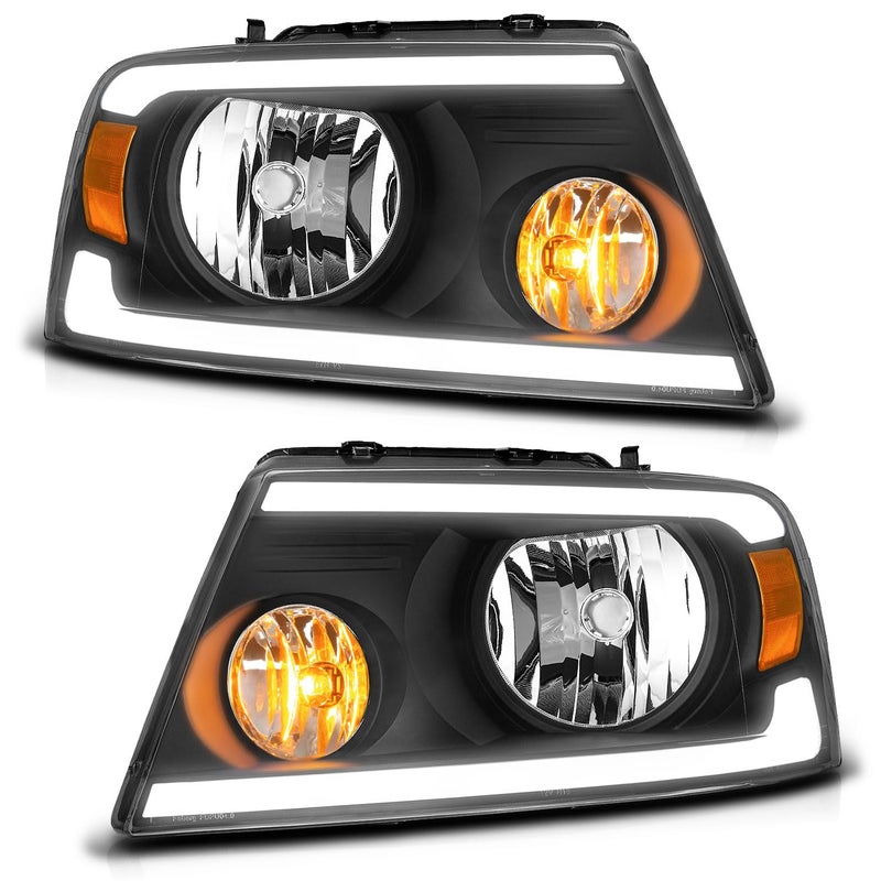 WEELMOTO Headlights Assembly for 0408 Ford F150 Pickup0608 Mark LT Headlamp Replacement for 20042008 F150 Headlight Assembly Black Housing