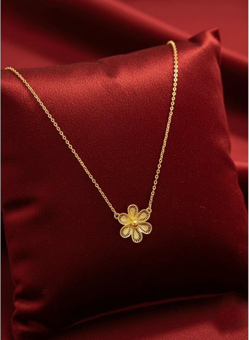 Julia Store 21K Gold Plated Stainless Steel Trendy Dainty Luxury Non-Tarnish Minimalist Luxury Aesthetic Exquisite Cute Large Flower Vintage Choker Necklace Jewelry Gift - Image 2