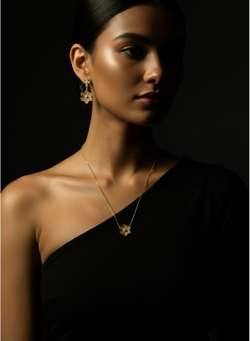 Julia Store 21K Gold Plated Stainless Steel Trendy Dainty Luxury Non-Tarnish Minimalist Luxury Aesthetic Exquisite Cute Large Flower Vintage Choker Necklace Jewelry Gift - Image 5