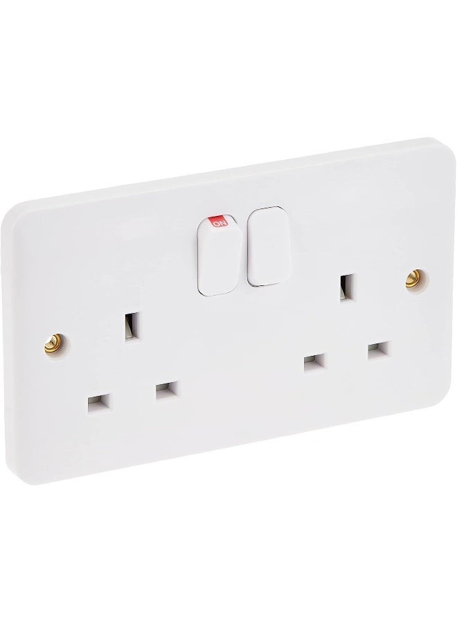 Schneider Electric Ggbl3020Nis Lisse Uk Standard Switch Socket White 2 Gang 13A Bs 1363-2  - Image 1