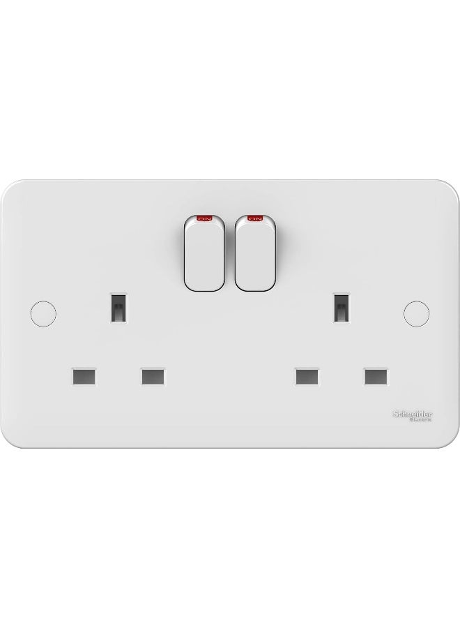 Schneider Electric Ggbl3020Nis Lisse Uk Standard Switch Socket White 2 Gang 13A Bs 1363-2  - Image 3