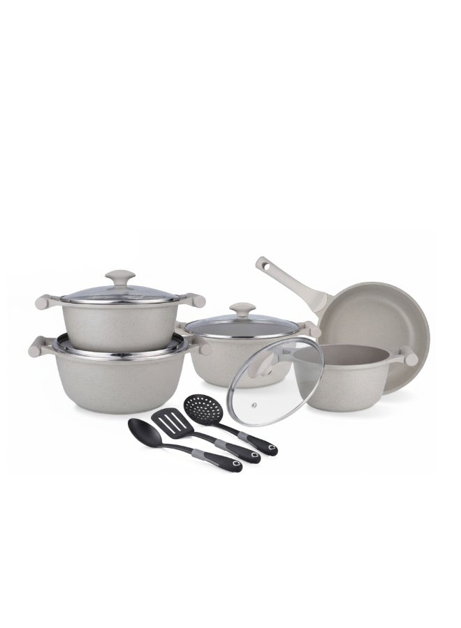 Prestige Essentials 12-Piece Granite Cookware Set | Non-Stick | Induction Compatible Cooking Set | PR80978 - Grey - Image 1