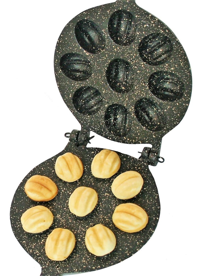 PetriStor Walnut Cookie Mold Maker  NonStick Granite Oreshki Mold  Nut Cookies Maker