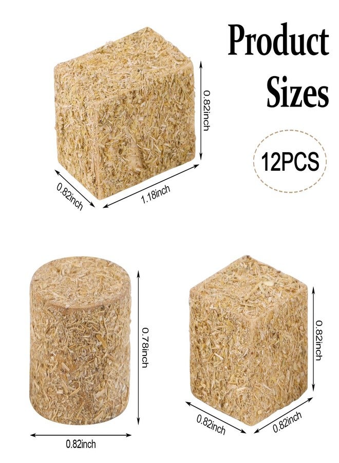 FOIMAS Miniature Hay Bales,12pcs Mini Bales for Mini House Decoration Garden Decoration DIY Autumn Harvest Craft - Image 3