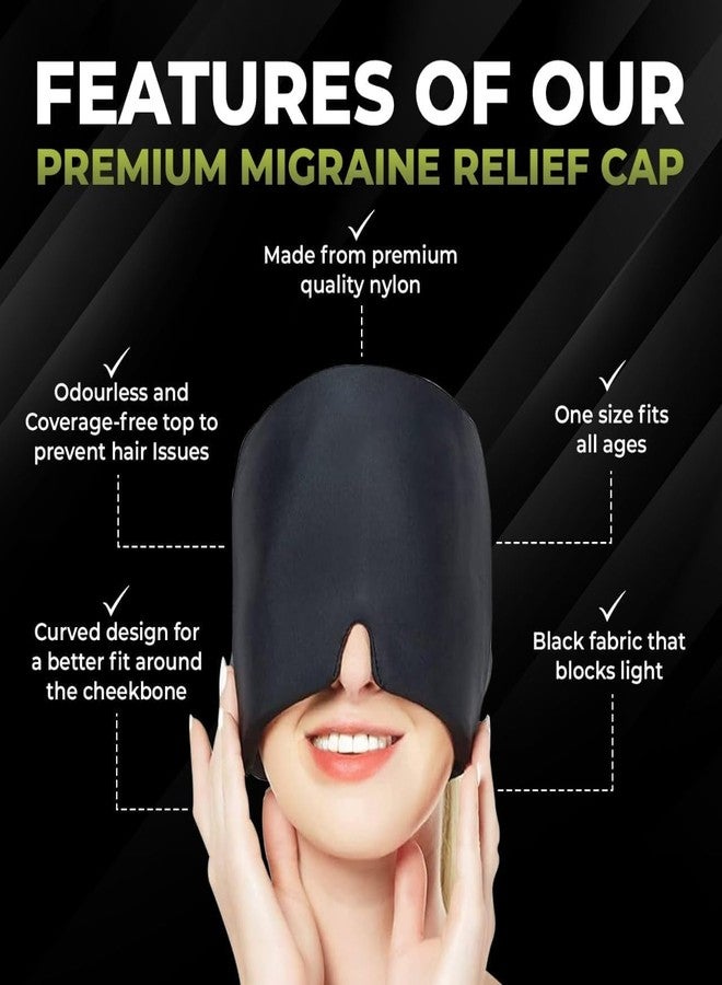 Migraine Relief Cap for Headache & Migraine Pain | Hot & Cold Therapy Cooling Gel Mask | Sinus, Stress, Tension Relief Head Wrap | Reusable Ice Pack Cap for Men & Women - Image 4