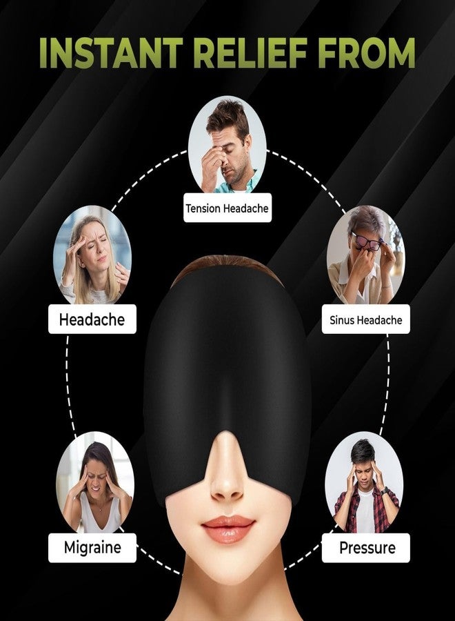 Migraine Relief Cap for Headache & Migraine Pain | Hot & Cold Therapy Cooling Gel Mask | Sinus, Stress, Tension Relief Head Wrap | Reusable Ice Pack Cap for Men & Women - Image 2