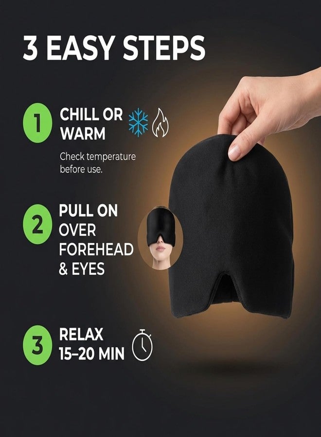 Migraine Relief Cap for Headache & Migraine Pain | Hot & Cold Therapy Cooling Gel Mask | Sinus, Stress, Tension Relief Head Wrap | Reusable Ice Pack Cap for Men & Women - Image 5