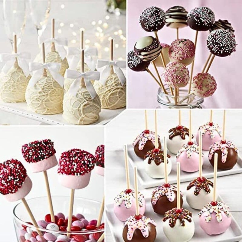 ROYALS Thick 8 Inch Wooden Round Craft Stick Unfinished Natural Hardwood Sticks, Round Craft Sticks,Wood Sticks for Crafting,Wooden Craft Sticks,Art Sticks for Crafts (100) - Image 2