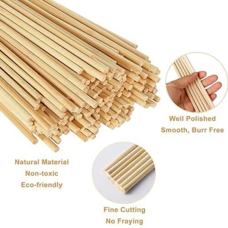 ROYALS Thick 8 Inch Wooden Round Craft Stick Unfinished Natural Hardwood Sticks, Round Craft Sticks,Wood Sticks for Crafting,Wooden Craft Sticks,Art Sticks for Crafts (100) - Image 5
