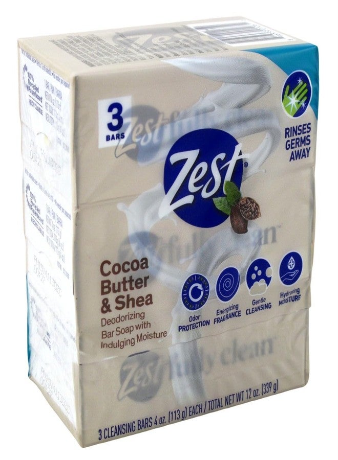 Zest Bath Bars Cocoa Butter Shea bars 3 ea, Chocolate, 4 Fl Oz - Image 3