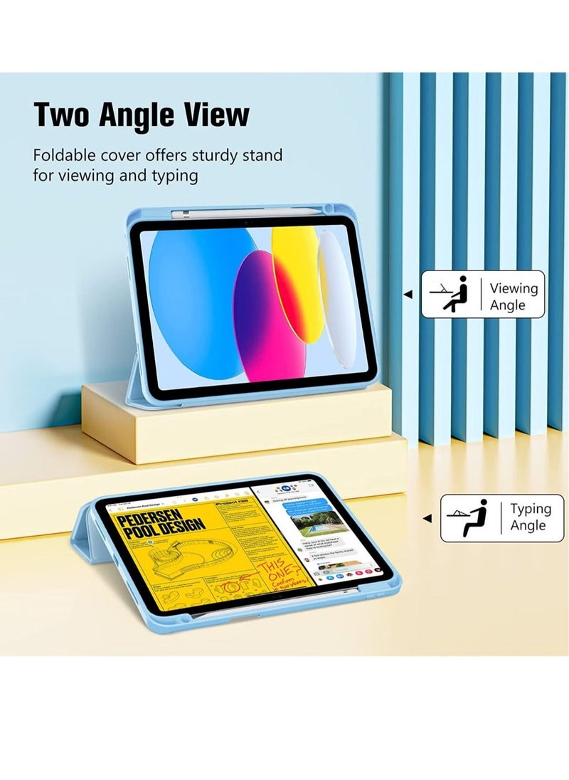 JAJEEK Case for iPad 10th Generation 10.9 Inch (2022 Model) – Slim Stand Hard Back Shell Cover with Auto Wake/Sleep Function, Durable Protection, Lightweight, and Stylish – Precise Cutouts for Easy Access to Ports, Buttons & Camera – Perfect Fit for iPad 10.9” 10th Gen Blue - Image 5