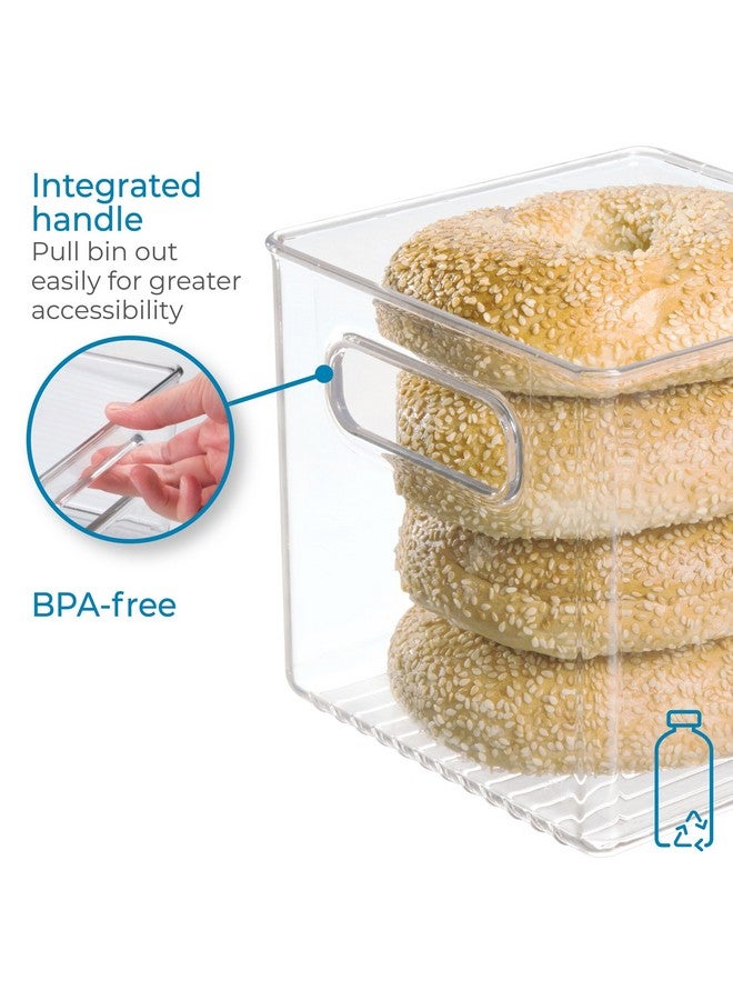 InterDesign iDesign 50% Recycled Plastic Refrigerator Set, Made in The USA - Versatile Design Ideal for Freezer, Fridge, Pantry, and Cabinet Organization, Two 6” x 6” x 6” & Two 6” x 6” x 8” Bins, Clear - Image 5