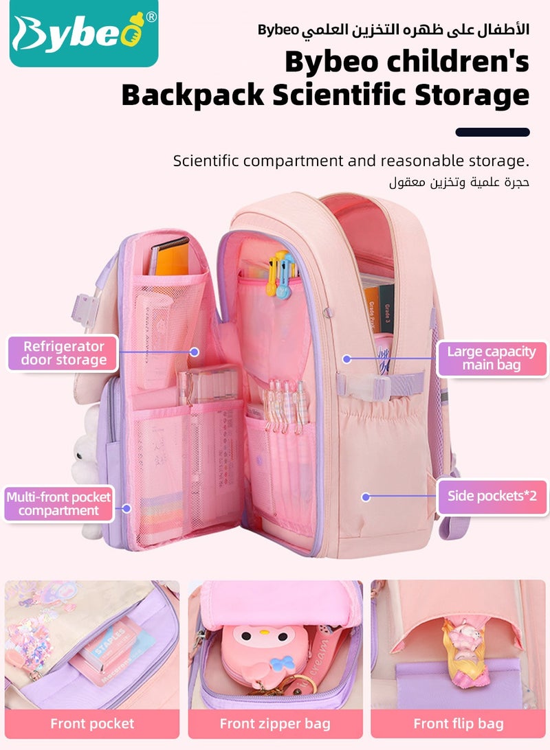 Bybeo 3PCS Kids School Bag Set, Children's Backpack+ Lunch Box + Pencil Case, School Backpack for Primary School Students, Waterproof Schoolbags for Boys and Girls, Elementary School Bags, Large Capacity and Lightweight - Image 3