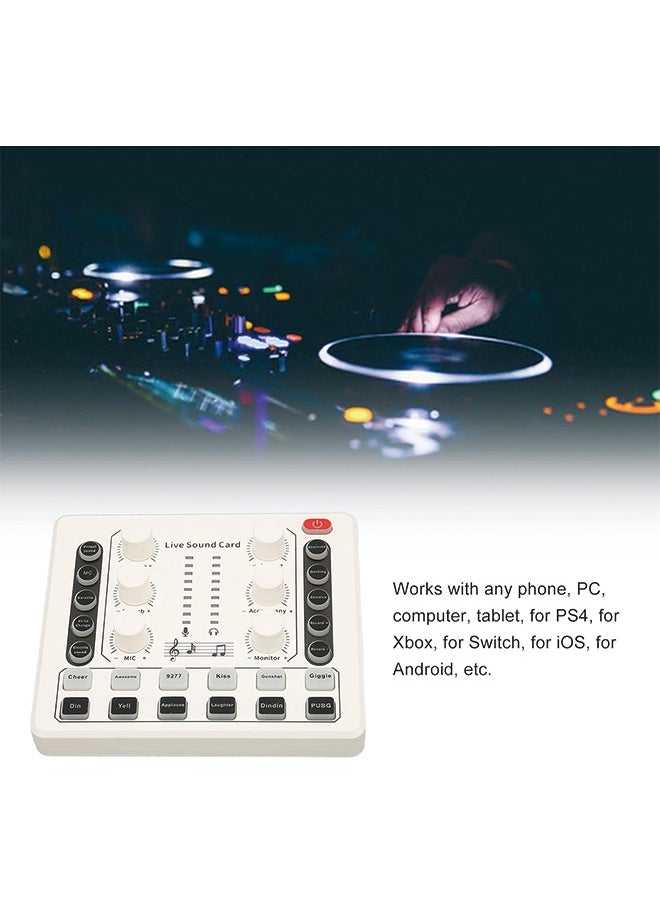 Generic - M8 Podcast Live Sound Card, Multiple Sound Effects Voice Changing Mini Sound Mixer Board for Live Streaming Home KTV Singing - Image 1