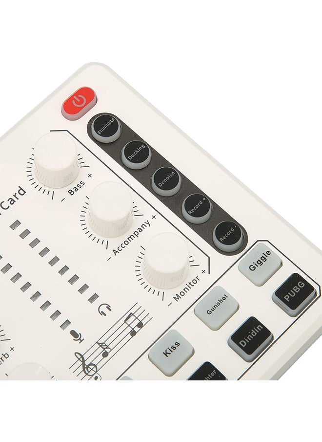 Generic - M8 Podcast Live Sound Card, Multiple Sound Effects Voice Changing Mini Sound Mixer Board for Live Streaming Home KTV Singing - Image 1
