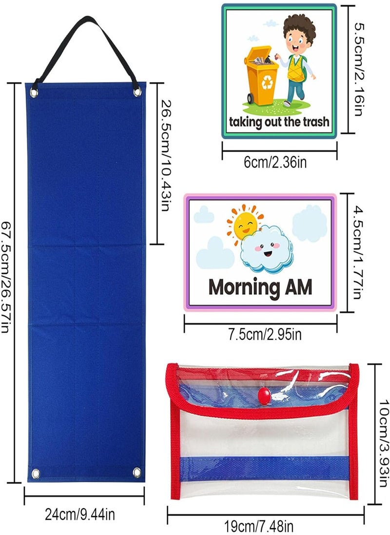 GGOOT - 70 Pieces Visual Schedule Cards, Kids Daily Routine Cards Home Chore Chart for Toddlers, Visual Timetable for School, Children Planner Chart Week Schedule Card for Home School - Image 1