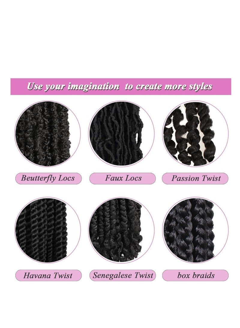 8 Brazilian Wool Synthetic Hair Rollers (#Black) - Image 2