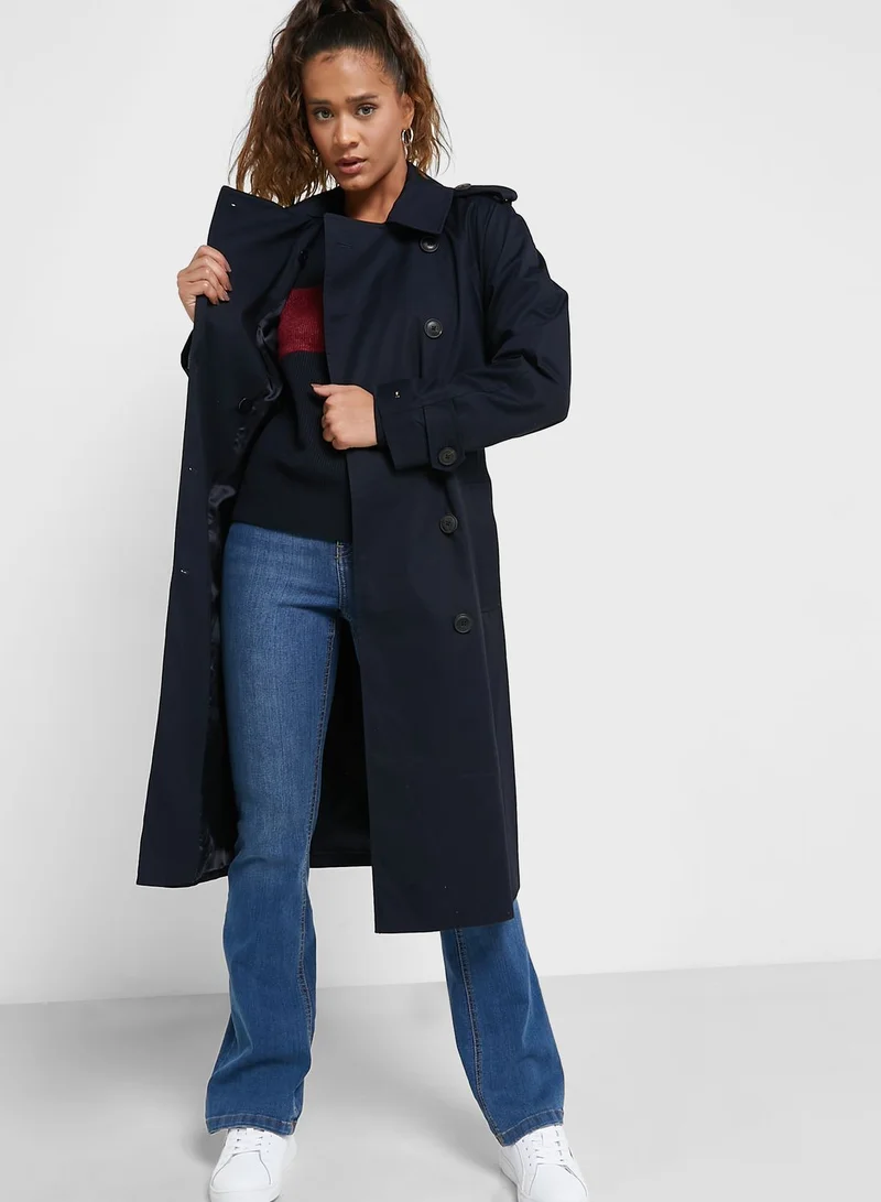 TOMMY HILFIGER Double Breasted Belt Detail Coat