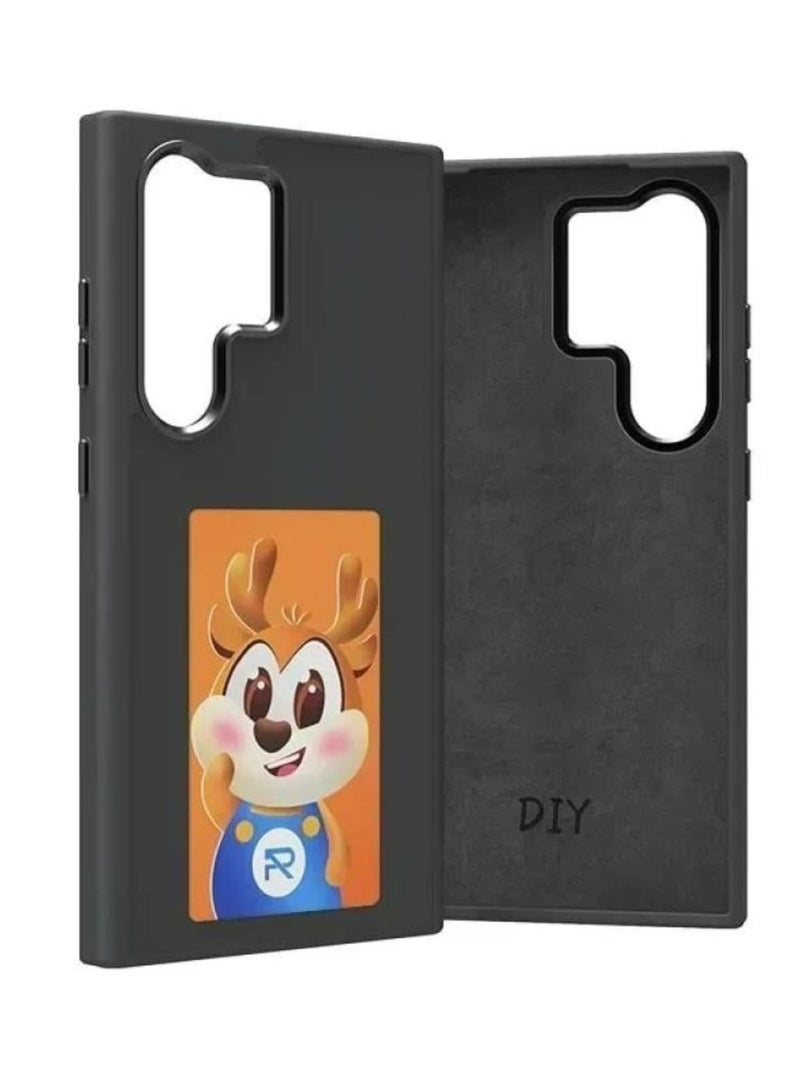 For Samsung Galaxy S24 Ultra Smart Case NFC Transmit Phone E-Ink Cases 4 Colors E Ink Screen Galaxy DIY Function Cartoon Boys Girls Phone Covers (Black, for Samsung Galaxy S24 Ultra)  - Image 2