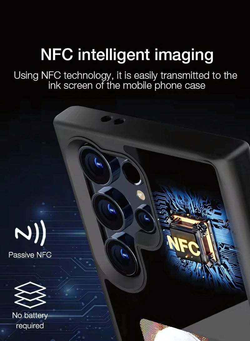 For Samsung Galaxy S24 Ultra Smart Case NFC Transmit Phone E-Ink Cases 4 Colors E Ink Screen Galaxy DIY Function Cartoon Boys Girls Phone Covers (Black, for Samsung Galaxy S24 Ultra)  - Image 5