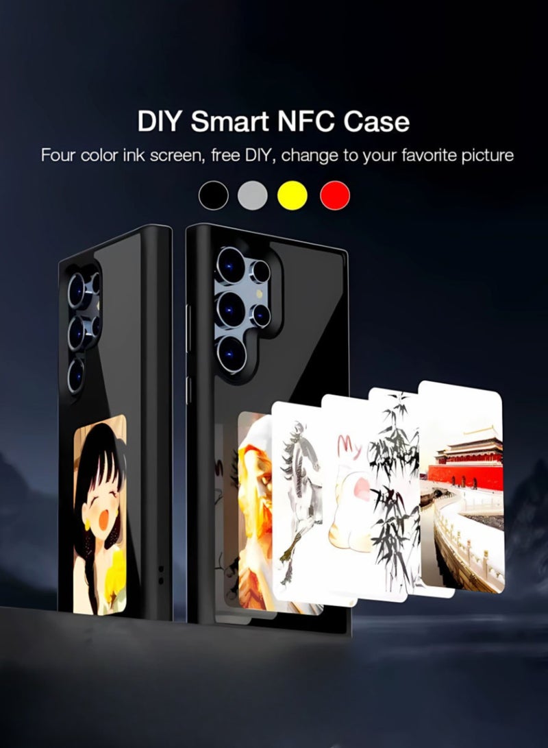 For Samsung Galaxy S24 Ultra Smart Case NFC Transmit Phone E-Ink Cases 4 Colors E Ink Screen Galaxy DIY Function Cartoon Boys Girls Phone Covers (Black, for Samsung Galaxy S24 Ultra)  - Image 4