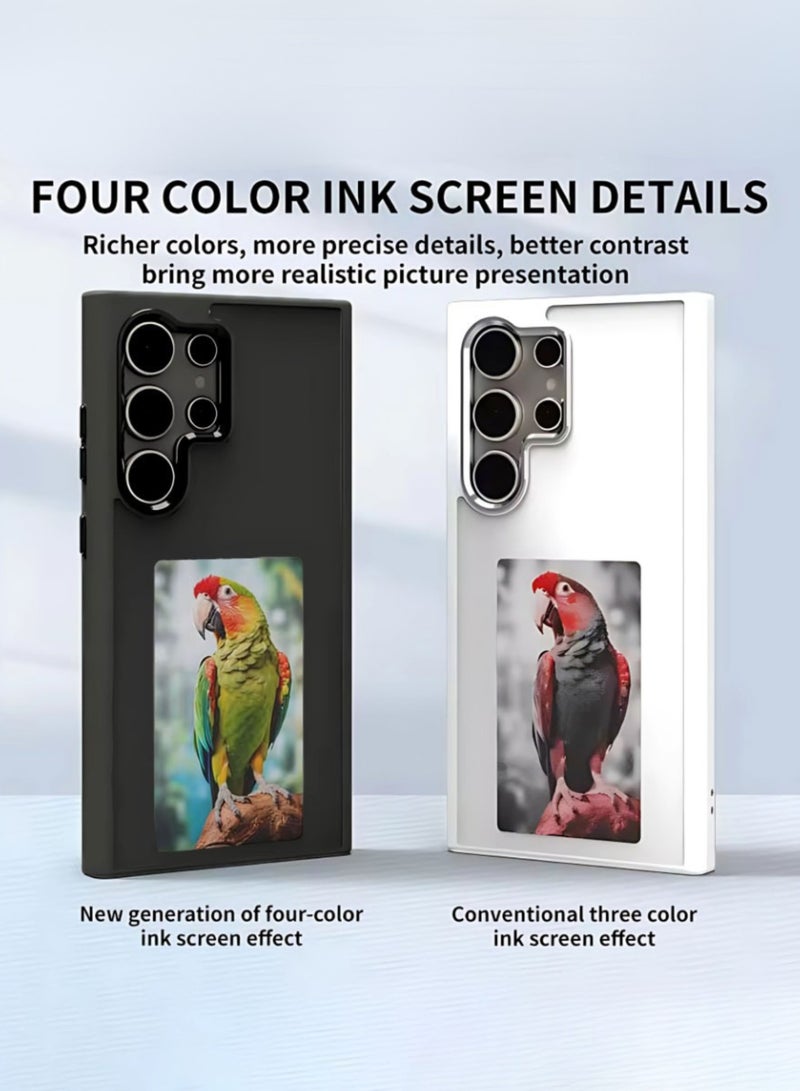 For Samsung Galaxy S24 Ultra Smart Case NFC Transmit Phone E-Ink Cases 4 Colors E Ink Screen Galaxy DIY Function Cartoon Boys Girls Phone Covers (Black, for Samsung Galaxy S24 Ultra)  - Image 3