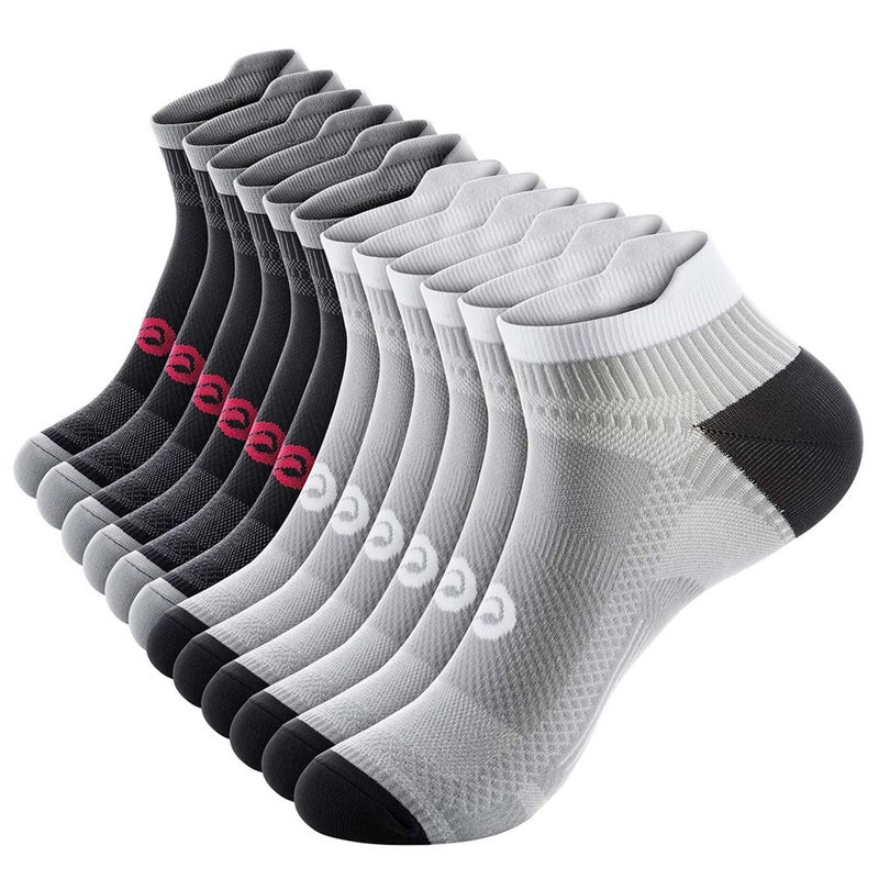 PAPLUS Low Cut Compression Socks for Men and Women (6 Pairs), No Show Ankle Compression Running Socks with Arch Support for Plantar Fasciitis, Cyling, Athletic, Flight, Travel, Nurses - Image 1