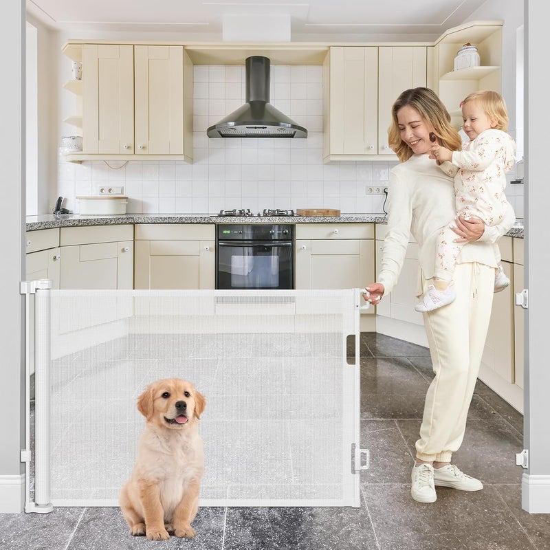 BETERTEK 75 Inch Retractable Baby Gate Extra Wide Retractable Dog Gate - Image 1