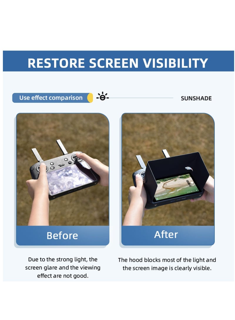 SOLARAE غطاء واقي من الشمس لجهاز التحكم عن بعد RC، لغطاء واقي من الشمس لجهاز التحكم عن بعد DJI RC Pro متوافق مع ملحقات DJI Mini 3 Pro/Mavic 3 Pro/Air 2S - Image 2