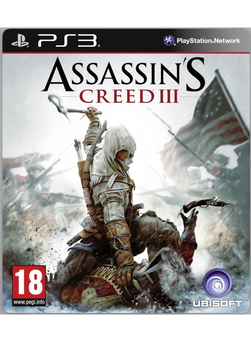 بلاي ستيشن أساسنز كريد 3 (Assassin’s Creed III) لجهاز بلايستيشن 3 (PS3) | لعبة مغامرات وأكشن في عالم مفتوح | أحداث الثورة الأمريكية | قتال وتسلل قائم على القصة | النسخة العالمية | تصنيف PEGI 18