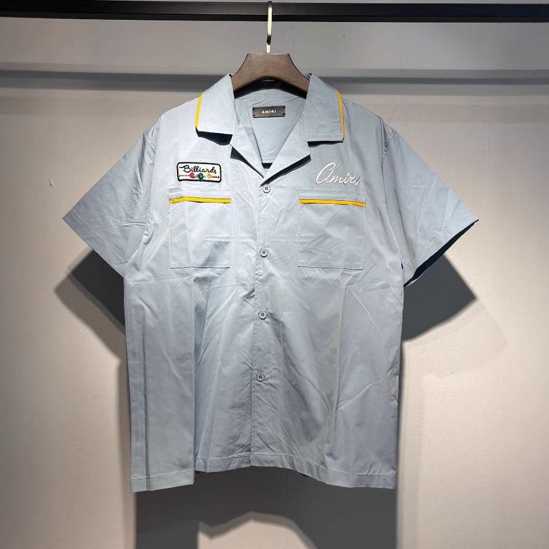 2025 New Ami Embroidered Billiards Hand Casual Loose Shirt For Men And Women With A Generation Of Hair - Image 3