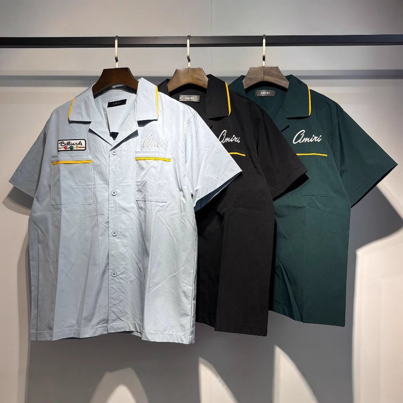 2025 New Ami Embroidered Billiards Hand Casual Loose Shirt For Men And Women With A Generation Of Hair - Image 2