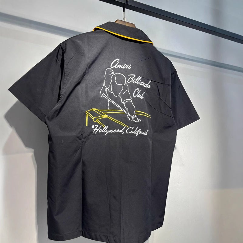 2025 New Ami Embroidered Billiards Hand Casual Loose Shirt For Men And Women With A Generation Of Hair - Image 5