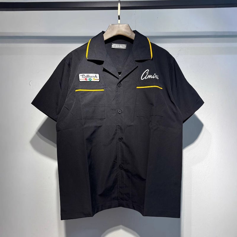 2025 New Ami Embroidered Billiards Hand Casual Loose Shirt For Men And Women With A Generation Of Hair - Image 4