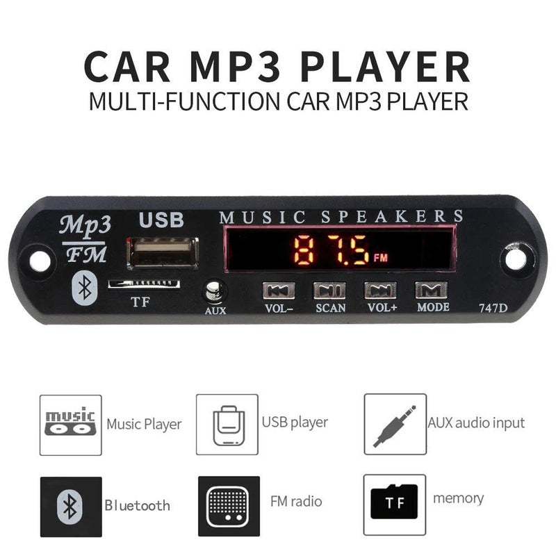Generic MP3 Decoder Board Bluetooth USB & Audio Amplifier Board Module PAM8403-2 Channel, 8W, 5V/12V, IR Remote, Wireless, LED Display, FM Radio - Image 2