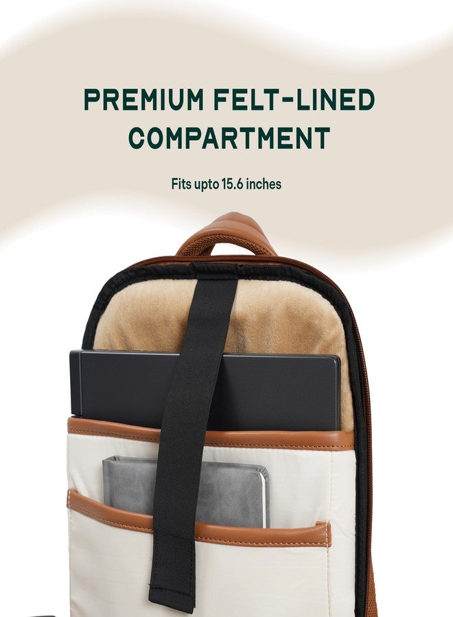 THE ASSEMBLY Assembly Odyssey Weekender Laptop Backpack, Premium Polyester with Felt-Lined 15.6" Compartment, Adjustable Straps, Water-Resistant White - Image 5