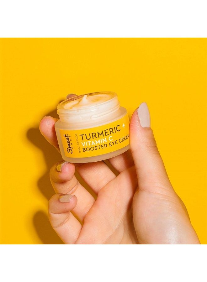Turmeric + Vitamin C Booster Eye Cream - Hydrating Eye Cream to Help the Look of Dark Circles + Puffiness - Moisturizing Gel-Cream for Sensitive Under-Eye Skin (15ml / 0.5 oz)
