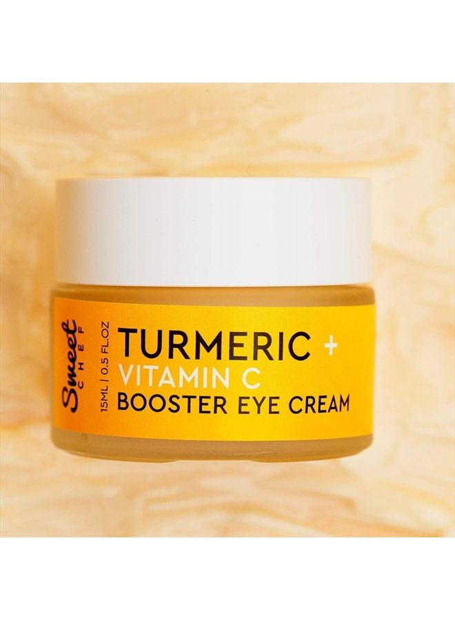 Turmeric + Vitamin C Booster Eye Cream - Hydrating Eye Cream to Help the Look of Dark Circles + Puffiness - Moisturizing Gel-Cream for Sensitive Under-Eye Skin (15ml / 0.5 oz)