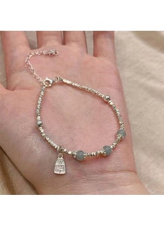 Irregular Silver Bead Bracelet New Chinese Style Lucky card broken silver bracelet [interval three]]