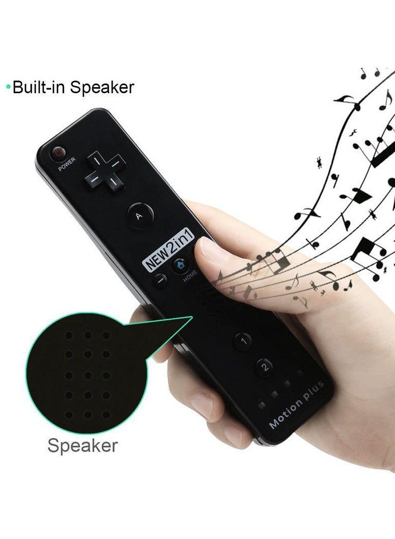 2 في 1 وحدة تحكم Wii مع تحكم Nunchaku، تضم وحدة تحكم Wii Remote مع تقنية Motion Plus مدمجة مع تحكم Nunchuck وغلاف سيليكون ورباط معصم لجهاز Wii. - Image 3