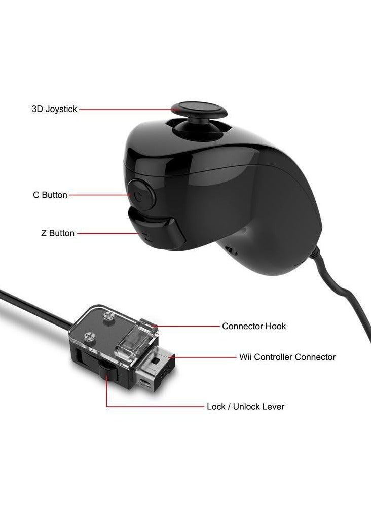 2 في 1 وحدة تحكم Wii مع تحكم Nunchaku، تضم وحدة تحكم Wii Remote مع تقنية Motion Plus مدمجة مع تحكم Nunchuck وغلاف سيليكون ورباط معصم لجهاز Wii. - Image 4