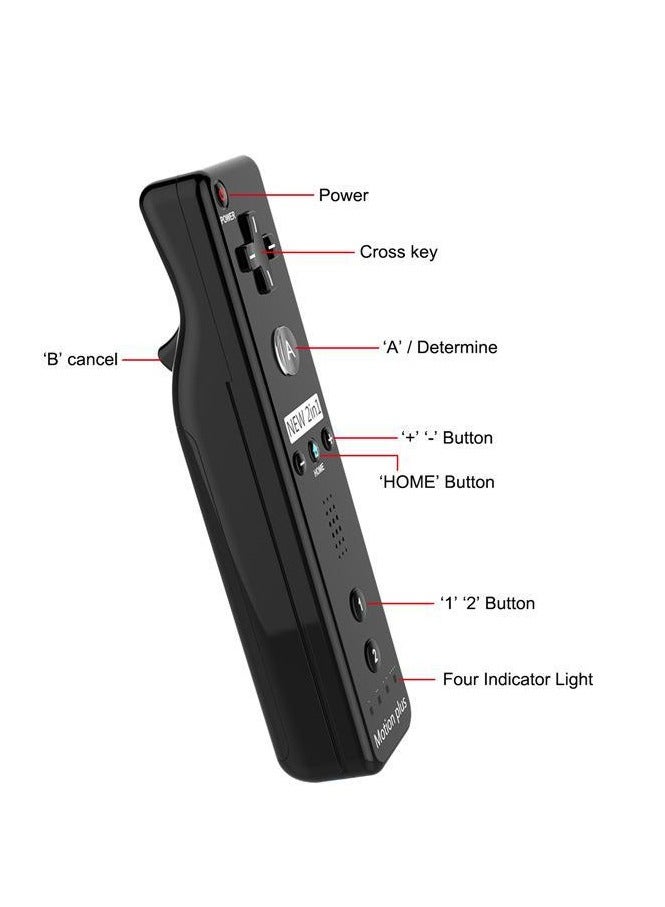 2 في 1 وحدة تحكم Wii مع تحكم Nunchaku، تضم وحدة تحكم Wii Remote مع تقنية Motion Plus مدمجة مع تحكم Nunchuck وغلاف سيليكون ورباط معصم لجهاز Wii. - Image 5